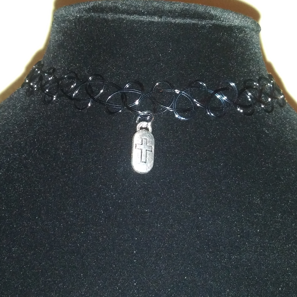 Cross Charm Necklace Tattoo Choker Charm Necklace